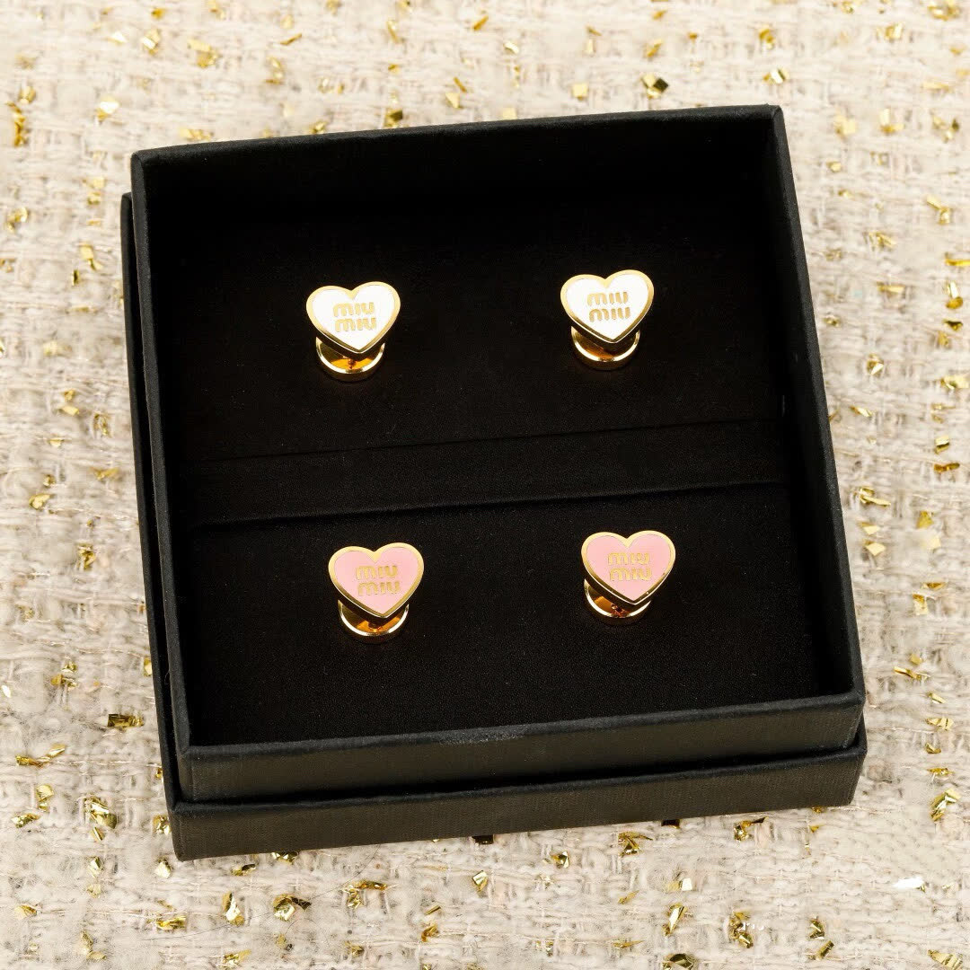 Miu Miu Heart Stud Earrings